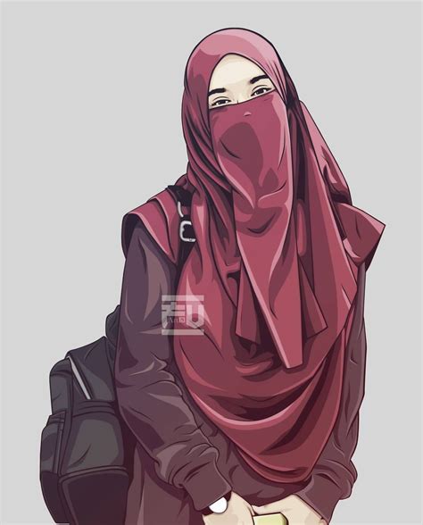 Hijab Vector Niqab Ahmadfu22 Hijab Cartoon Anime
