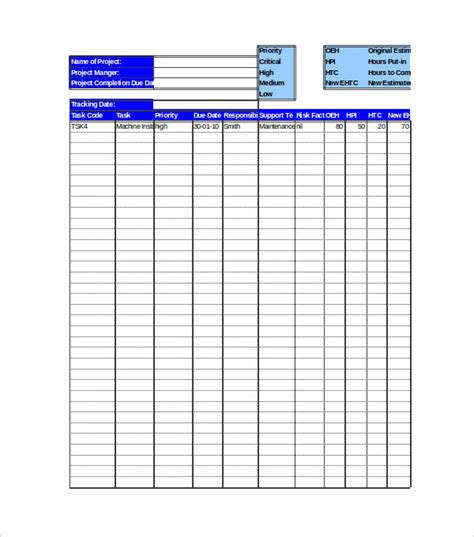 tracking templates  sample  format