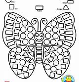 Butterfly Preschool Printable Shapes Colors Color sketch template