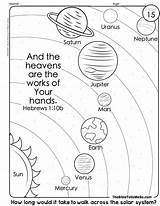 Coloring Bible God Planets Made sketch template