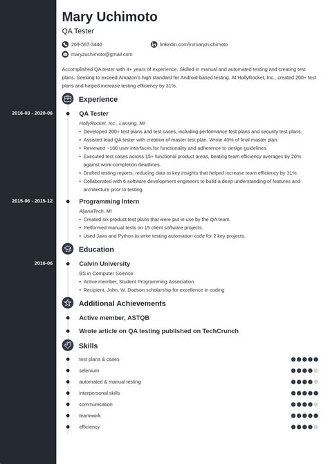 manual qa resume sample