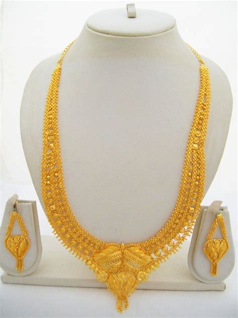 22k Gold Plated Rani Haar Indian Bridal Long Necklace Jewelry Set