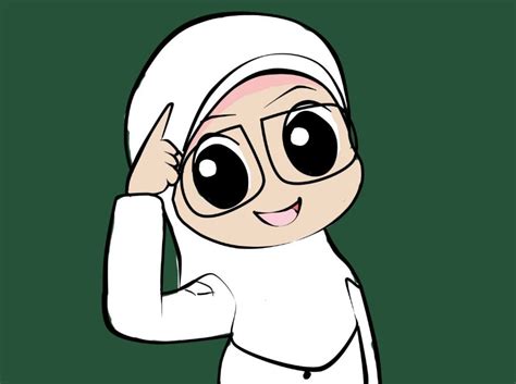 gambar kartun muslimah bercadar syari cantik lucu