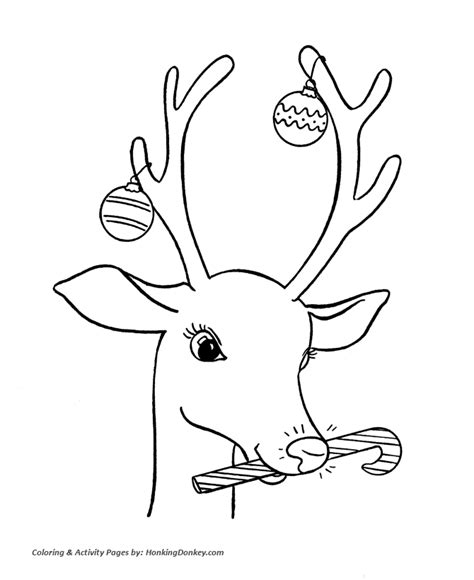 santas reindeer coloring pages christmas decorations  santas