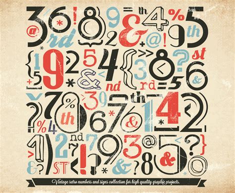 vintage numbers collection vector vector art graphics freevectorcom