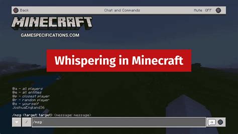 whisper  minecraft game specifications