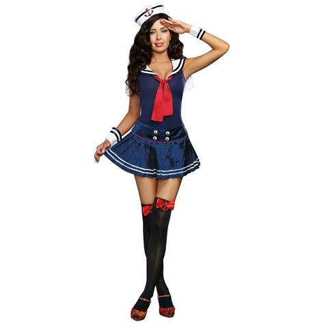 Sailor Costume Adult Pin Up Girl Sexy Halloween Fancy Dress Ebay