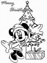 Coloring Christmas Mickey Mouse Pages Minnie Merry sketch template