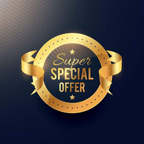 special offer golden label  ribbon   vector art stock graphics images