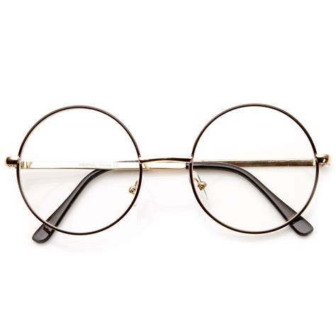 Lennon Mid Size Full Metal Frame Clear Lens Round Glasses Round