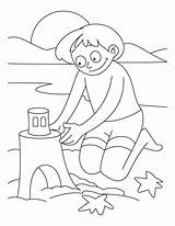 Beach Coloring Boy Pages Sand Summer Travel Castle Making Seasons Index Kids Books Categories Similar sketch template