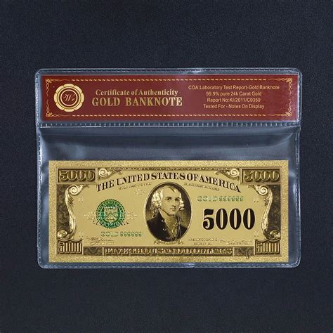 gold foil bank note   dollar colored gold plated banknote gift  souvenir  gold