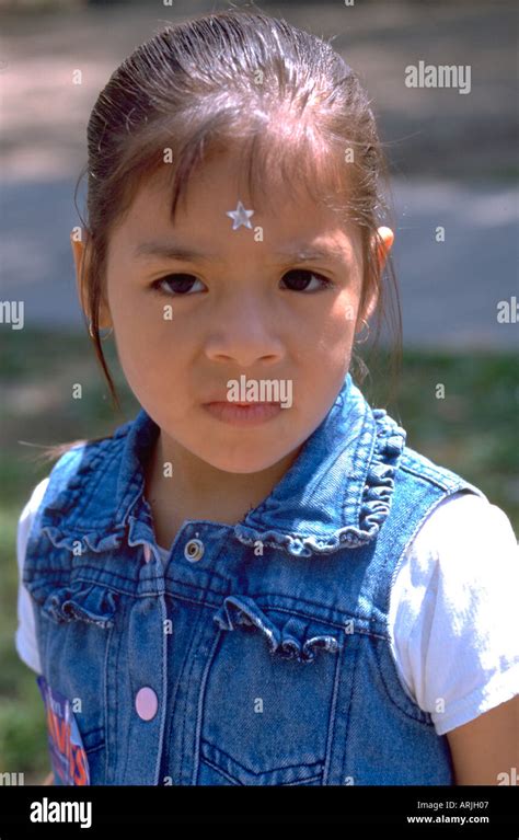Native American Indian Girl Age 4 With Star On Forehead In The Heart