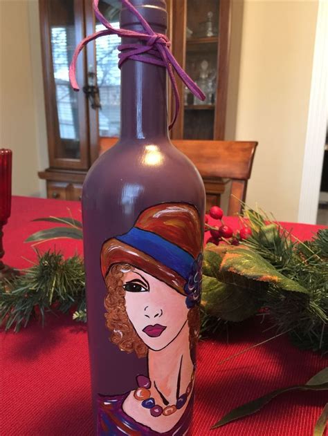 Such An Elegant Lady To Be Painted On A Wine Bottle Garrafas