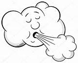 Wind Vento Nuvola Nuvem Viento Soprando Colorare Fumetto Nube Soffia Disegni Bambini Sopla Souffle Blows Vetor Karikatur Clipart Brennt Blazende sketch template