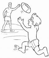 Coloring Father Football Son Dad Pages Drawing Play Clip Template Playing Clipart Child Children Printables Beach Tossing Poems Catch Getdrawings sketch template