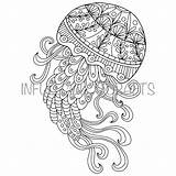 Mandala Jellyfish Coloriage sketch template