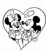Coloring Mouse Pages Minnie Mickey Valentines Valentine Printable Disney Drawing Kids Mini Couple Kitty Hello Color Simple Couples Cartoon Colouring sketch template