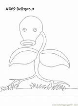 Bellsprout Coloring Printable Pokemon Online Pages Cartoons Color sketch template