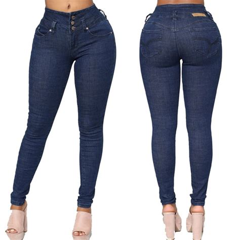 Women Fashion Jeans High Waist Skinny Pencil Denim Pants