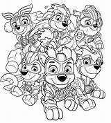 Coloring Paw Patrol Pups Mighty Pages Pup Super Popular sketch template