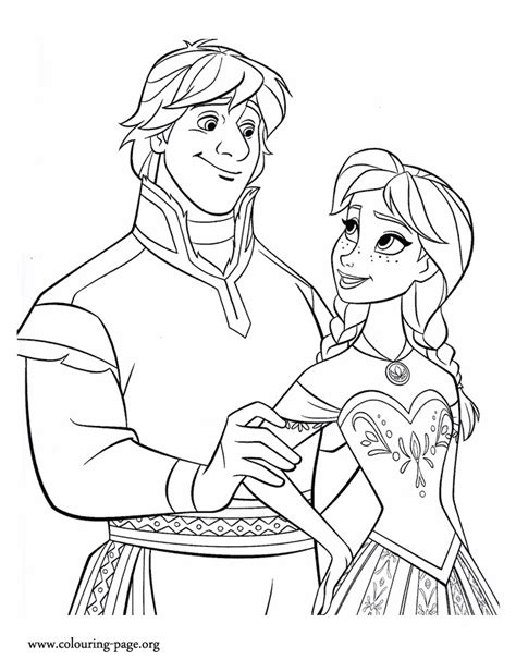 frozen princess anna  kristoff coloring page