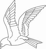 Bird Flying Coloring Clip Line Sweetclipart sketch template