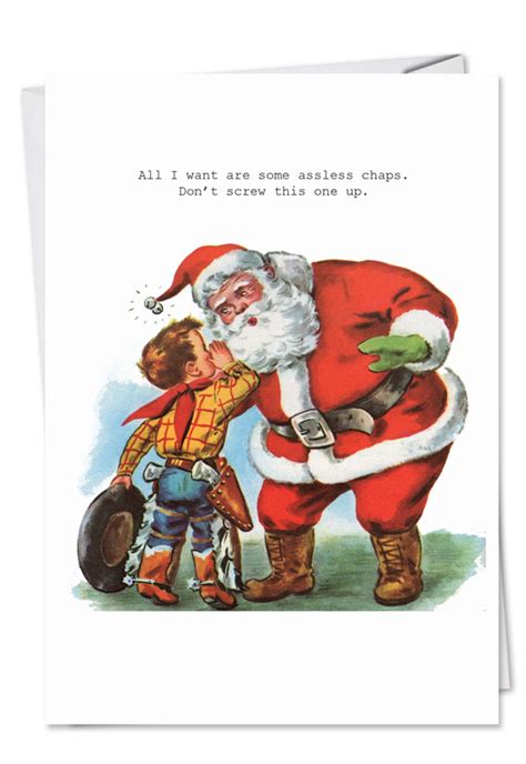 assless chaps funny adult christmas card nobleworks