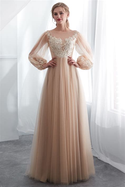 [view 39 ] floor length formal long sleeve dress