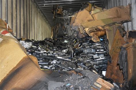 potentially catasrophic container loaded  discarded lithium