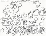 Shepherd Coloring Good Jesus Pages Am John Doodles Template sketch template