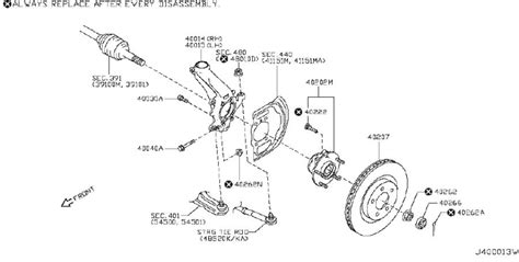 nissan rogue sport wheel bearing  hub front  tga genuine nissan part