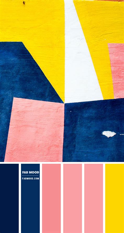 navy blue pink  yellow color scheme color palette   fab