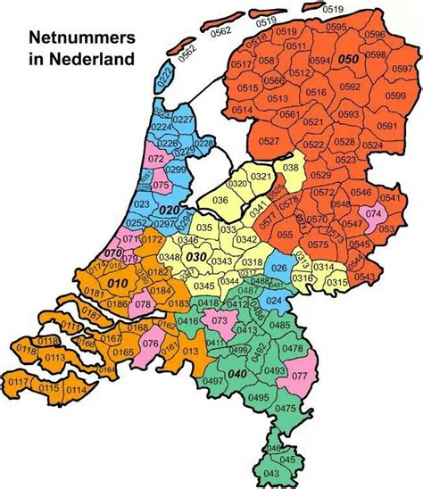 alle netnummers nederland netherlands area codes map