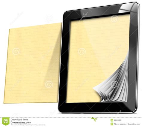 tablet computer  lined pages stock illustration illustration