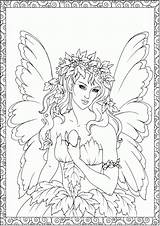 Coloring Fairy Pages Adults Adult Dover Book Para Colorir Fairies Desenhos Printable Elfen Fantasy Publications Sheets Colouring Elfa Fadas Creative sketch template