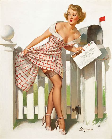 1950 S Elvgren Pin Up Poster Miss Sylvania S Mishap