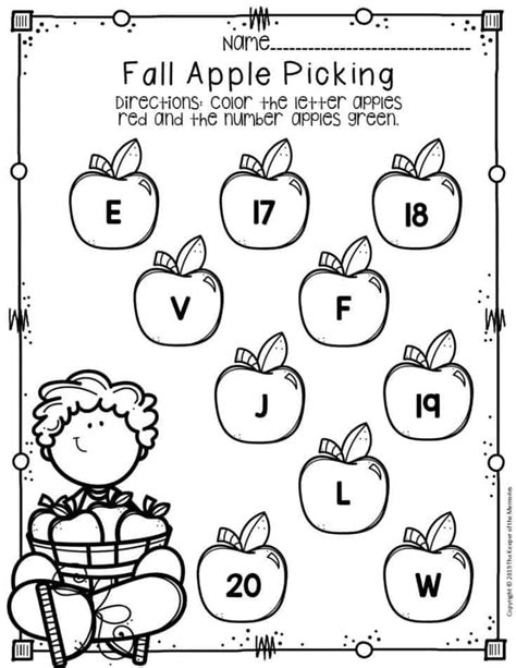 printable apple worksheets  preschoolers kindergartners