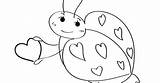 Coloring Valentine Bug Lady Printable sketch template