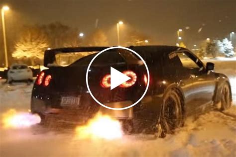 flame spitting nissan gt       conquer winter carbuzz