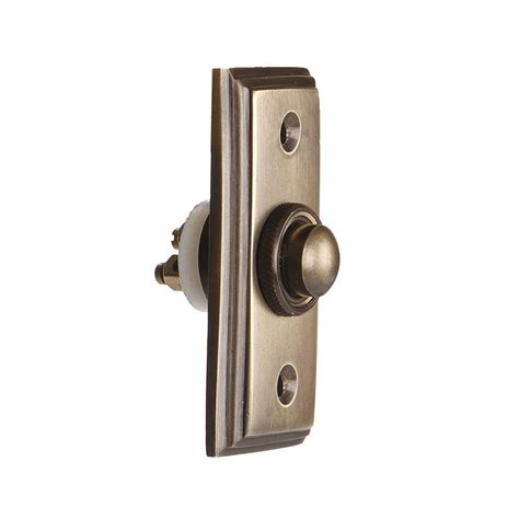 wired brass doorbell chime push button  antique brass finish vintage ahardware