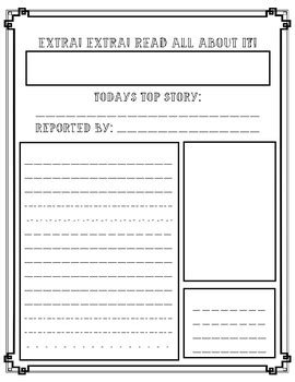 newspaper template     grade  teachers pay teachers