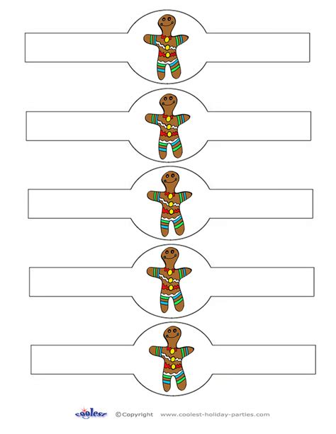 printable colored gingerbread napkin holders coolest  printables