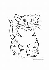 Cat Coloring Pages Tongue Small Drawing Simple Print Happy Color Printable Getcolorings Kitten Grumpy Getdrawings Clipartqueen sketch template