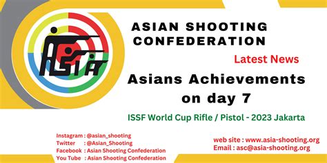 asians achievements on day 7 asian shooting confederation