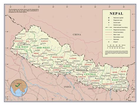 Large Detailed Political And Administrative Map Of Nepal With Roads
