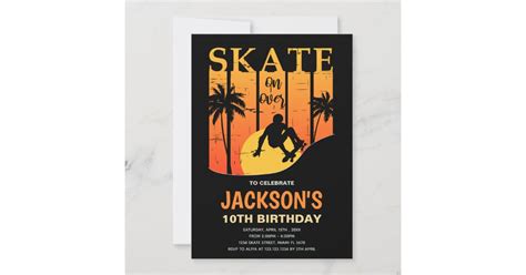skateboard birthday invitation skate invitation zazzlecom