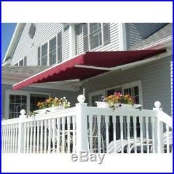aleko motorized retractable patio awning    ft burgundy color patio awnings canopies