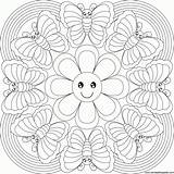 Coloring Mandala Pages Butterfly Printable Popular sketch template