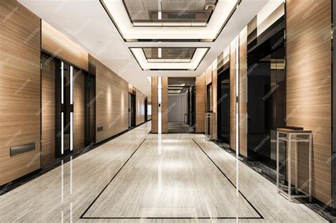 premium photo lift lobby  business hotel  luxury design  corridor